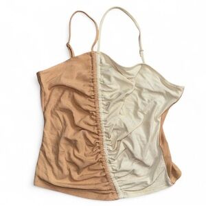 Anthropologie Dolan Two-Tone Crop Top in Cream and Tan